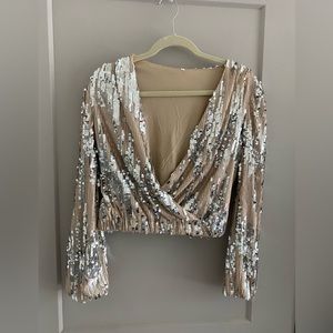 Long sleeve sparkly top